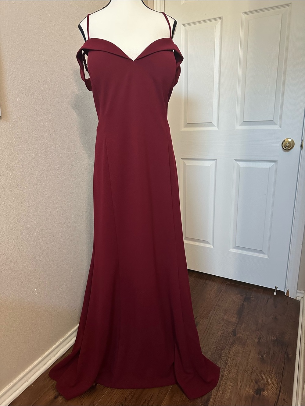 Allure Off-Shoulder deep Burgundy Evening Gown size 24 NWOT